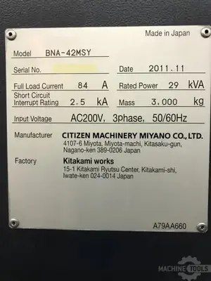 USED 2011 MIYANO BNA-42MSY