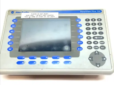 USED ALLEN-BRADLEY COLOR HMI W/ 2711P-RP8D LOGIC MODULE