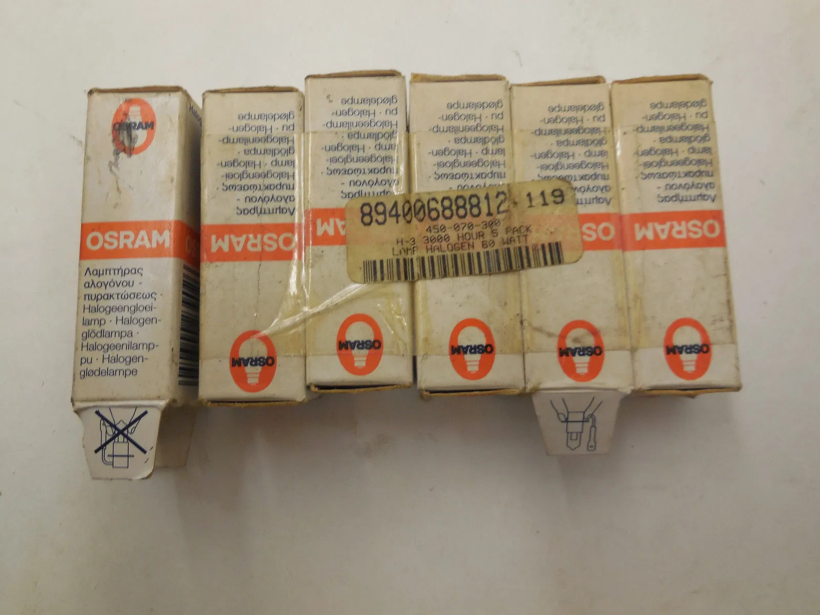 6 NEW OSRAM H-3 HALOGEN LAMP H3