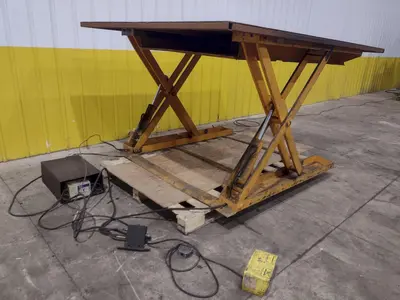 2,000 LBS X 96" X 72" ECONOLIFT MODEL #DT-SL38-20 HYDRAULIC SCISSOR LIFT TABLE: YOBRO #24990
