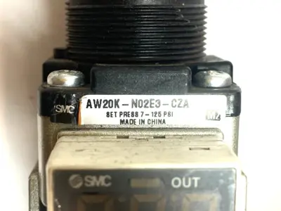 Used SMC Filter Regulator w/ ISE35-N-65 Digital Pressure Switch PNP Air Pressure Regulators Michigan US | Maverick Industrial Sales #1389874