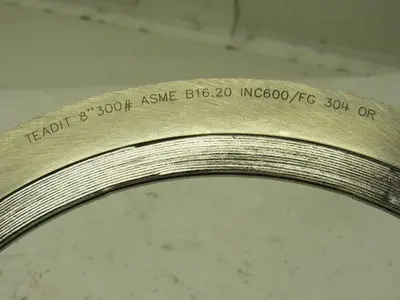 Teadit Style 913 8" #300 Gasket Wire Wound INC 600FG 304 Stainless Steel
