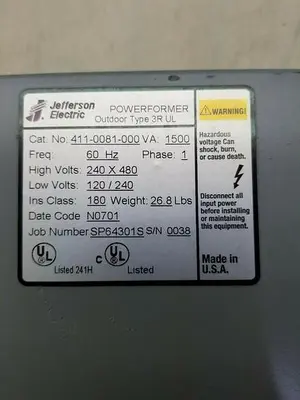 Used ELECTRIC _UNKNOWN_ Transformers Michigan US | ND Industrial Surplus #1208597