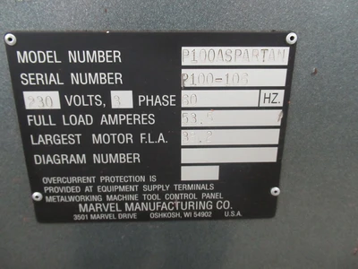 Used 2005 MARVEL SAWS SPARTAN P100A Circular Cold Saws Minnesota US | Machinesused.com #1548847