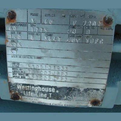 Westinghouse 60 hp Electric Motor