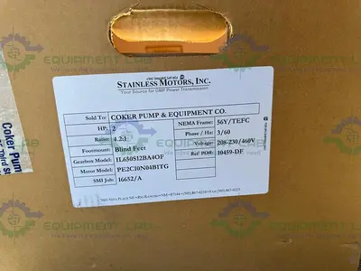 NEW STAINLESS MOTORS PE2C10N04B1TG STAINLESS STEEL 2 HP WASHDOWN DUTY MOTOR