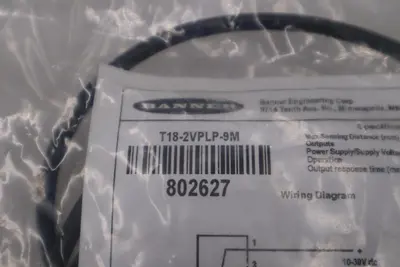 NEW BANNER T18-2VPLP-9M/ T182VPLP9M PHOTOELECTRIC SENSOR POLARIZED STOCK H1111