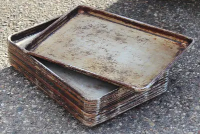 Commercial Aluminum Baking Trays Lot Of 10 Trays Measures: 12.5" X 7.5"