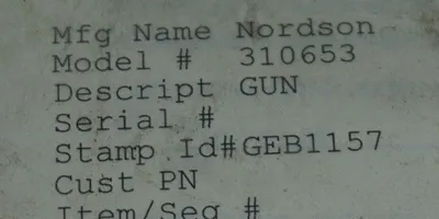 NORDSON 310653 EXTRUSION HAND GUN REPAIRED
