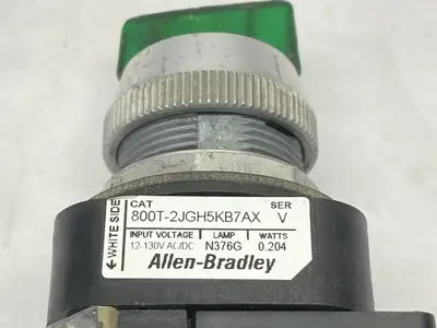800T-2JGH5KB7AX | Allen Bradley  Ser V Selector Switch 30mm Green 12-130V 0.204W - Used