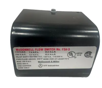 NEW MCDONNELL & MILLER FS4-3 FLOW SWITCH FS43