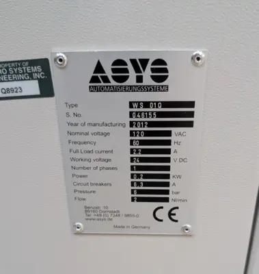 USED 2012 ASYS WS 01Q