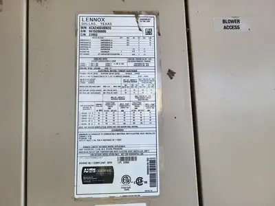 Used 2015 LENNOX KCA240S4BN2G HVAC Parts and Equipment British Columbia CA | Lenmark #242824