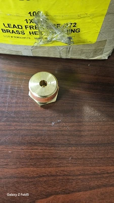 1" MALE PIPE THREAD X 1/8" FEMALE NPT BRASS REDUCING BUSHING-CASE OF 10