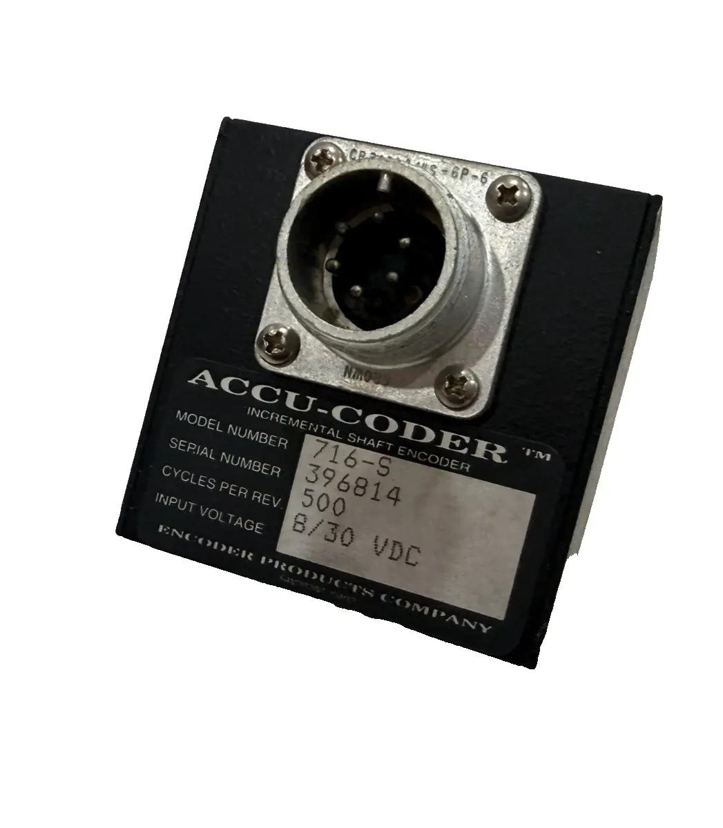 NEW ACCU-CODER 716-S INCREMENTAL SHAFT ENCODER 8/30VDC 500 CYCLES PER REV 716S