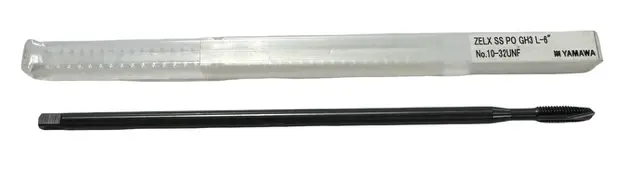 Yamawa 10-32 UNF HSS Spiral Point 6" Extension Tap GH3 ZELX SS PO