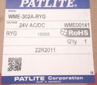 New | in-Stock Patlite WME-302A-RYG Light Source Equipment Michigan US | Maverick Industrial Sales #1494023