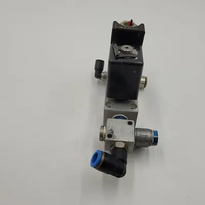 Used FESTO FESTO MSG-24DC SOLENOID COIL CONNECTED TO FESTO MC-2-1/8 VALVE Pump & Valve Parts | ND Industrial Surplus #1218582