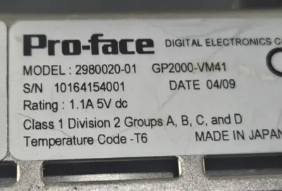 Pro-face 2880045-02 / 2980020-01 Panel View (BIN653)