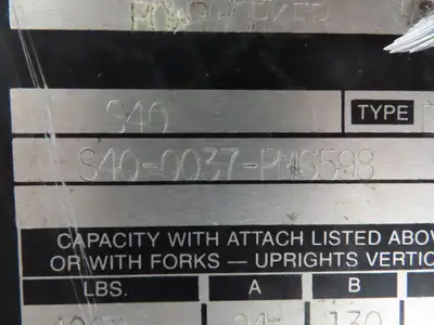 Clark S40 PowrWorker Forklift Mast 2-Stage 130" Lift 47"x 38" Carriage Class 2