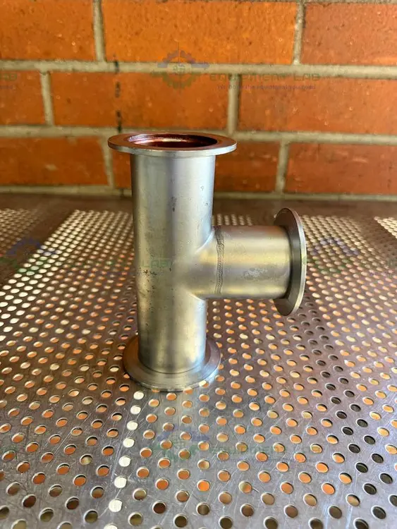 Used 3 WAY STAINLESS STEEL KF 50 NIPPLE VACUUM FITTING Valves/Fittings California US | Equipment Lab #1317011