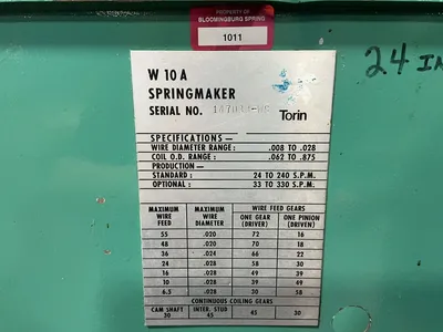 Used TORIN W10A Wire Spring Coilers Ohio US | HGR 24 #1265897