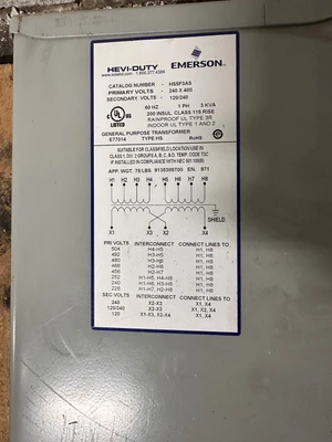 HEVI-DUTY 3KVA TRANSFORMER