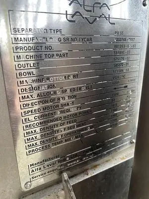 USED 2017 ALFA-LAVAL PX 55