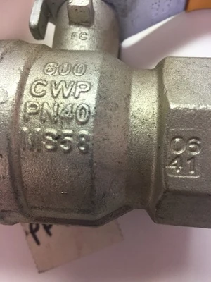 NEW Rub 600 CWP PN40 MS58 1 1/4" Ball Valve Lot Of 2 Fast Shipping!