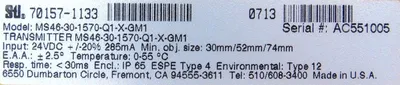 NEW STI MS46SR-30-1570-Q1-10X-10R-NC-FP-GM1 TRANSMITTER & RECEIVER 701562347 62"