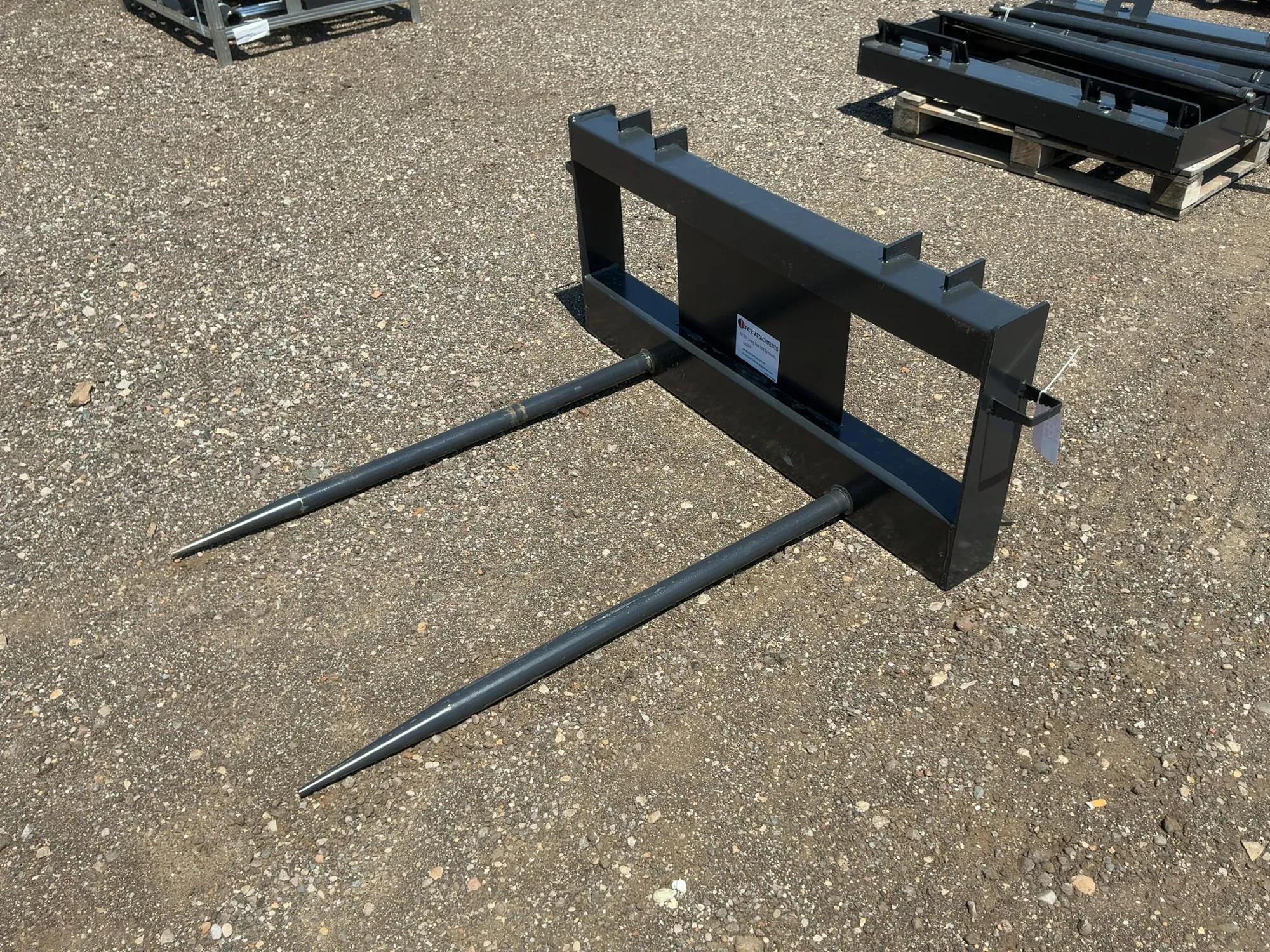 New JCT Bale Spear Skid Steer Attachment, Universal Quick Attach, Has Two Spears that Stick Out Appr...