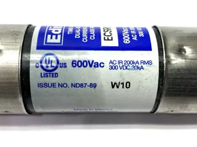 USED EDISON TIME DELAY DUAL ELEMENT FUSE CLASS RK5 600VAC 100A