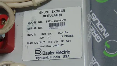 Basler Electric SSE-N 250-9 KW Shunt Exciter Regulator Assembly Used