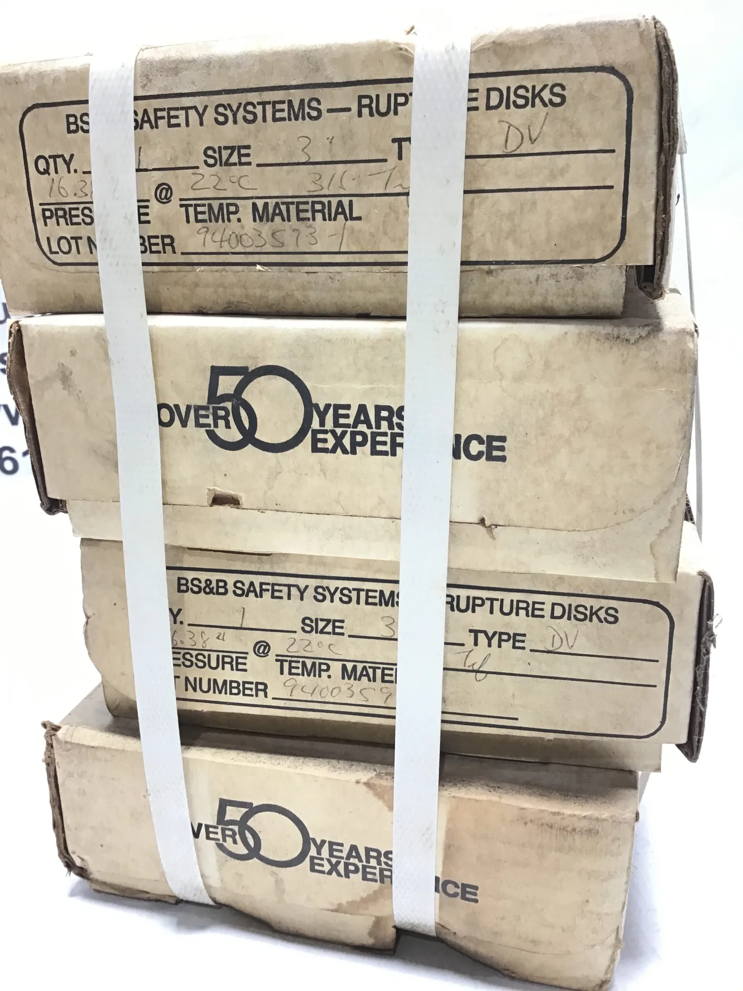 BS&B Safety Systems 94003593-1 Rupture Disks 3″ Type DV (Lot of 4)