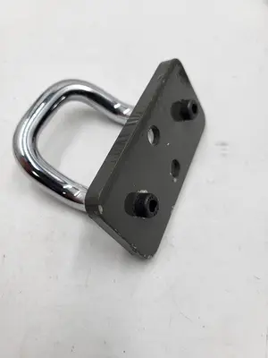 Threaded chrome ptd steel Through-Hole-Mount Offset Pull Handles 2" Ctr-to-Ctr with plate 3/8" dia. handle material