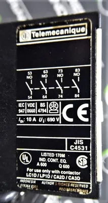 7.5 HP Telemecanique LP1 D0901 Reversing Contactor Assembly 1000V 8kV Used