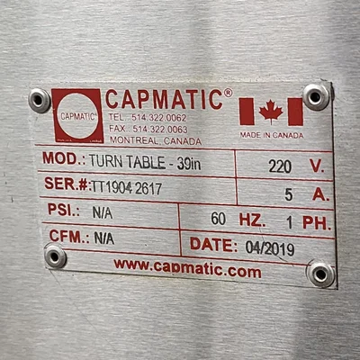Turn table 2019 Capmatic Turn table all in stainless steel 39 Inch. Diam. # 105