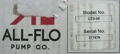 NEW ALL-FLO CTD-05 DIAPHRAGM PUMP CTD05