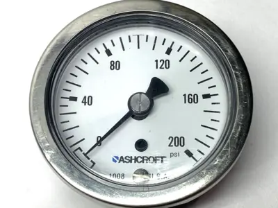Used Ashcroft Pressure Gauge 0-200PSI, 9/16" Male Thread Universal Pressure Meters Michigan US | Maverick Industrial Sales #1461200
