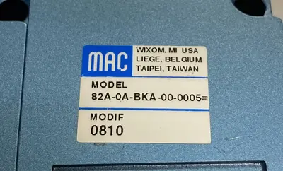 New | in-Stock MAC VALVE 82A-0A-BKA-00-0005 Misc Electrical & Power Parts | Surplus Asset Holdings #1217857