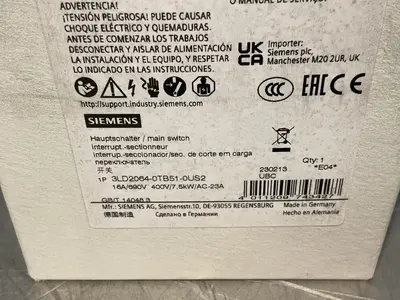 Used SIEMENS 3LD20640TB510US2 Disconnects Ohio US | HGR 24 #1474826