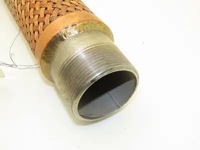 24" Braided Copper Bronze Flex Hose 2-1/2" NPT Stainless Ends  40W316L