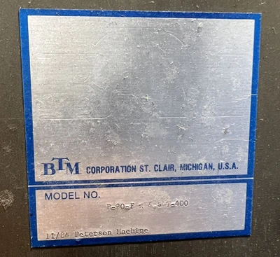 USED BTM BTM P-20-F X 4.5 T-400 PRESS