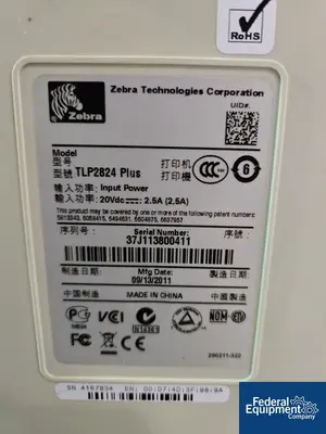 Used Zebra Zebra Model TLP 2824 Plus Thermal Label Printer Label Printers Ohio US | Federal Equipment Company #1566103
