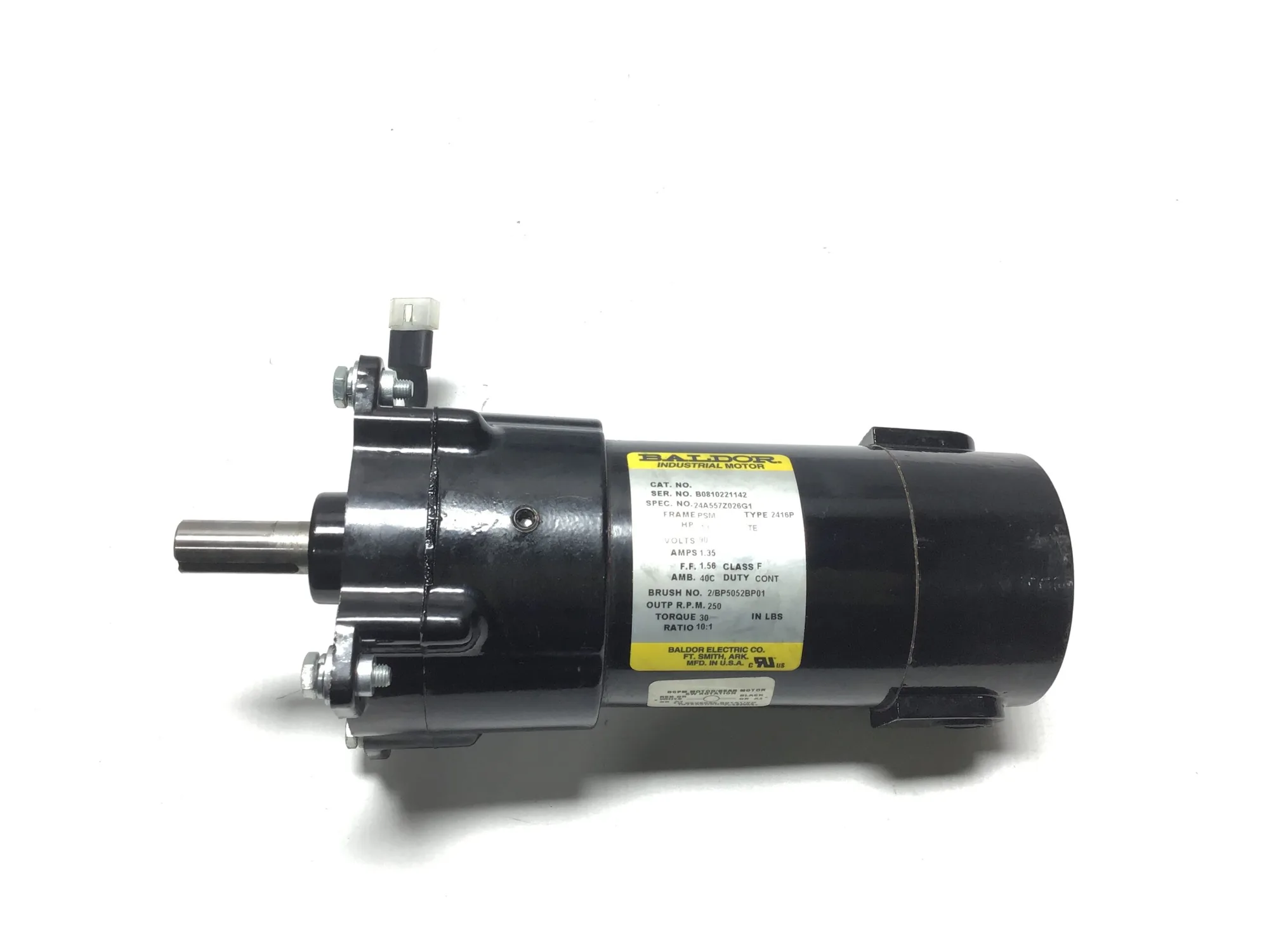Baldor B0810221142 Gear Motor 10:1 Ratio 30 Torque
