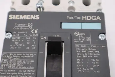SIEMENS HDX3B060 60 AMP 600V 3 PHASE HDGA TYPE CIRCUIT BREAKER STK H1431