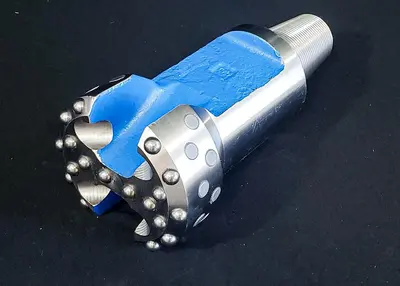New | in-Stock TRIDENT SUPREME 4" FLAT FACE CARBIDE BUTTON CABLE TOOL DRILL BIT, 1-5/8' X 2-5/8" - 7 API PIN THREAD Drills Pennsylvania US | East West Machinery & Drilling #1485564