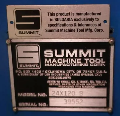 2012 SUMMIT 24X120B Lathes, Gap Bed | Machinery Central (12)