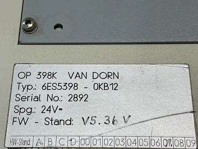 USED VAN DORN 6ES5398-0KB12
