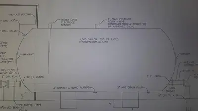 USED 2018 5,000 GALLON NEW STEEL PRESSURIZED WATER TANK B35011